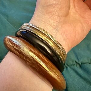 Gold and Black Bangle Set